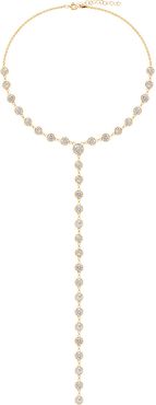 Gabi Rielle Gold Over Silver CZ Drop Lariat Necklace