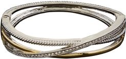 Juvell 18K Plated CZ Twisted Cable Bangle Bracelet