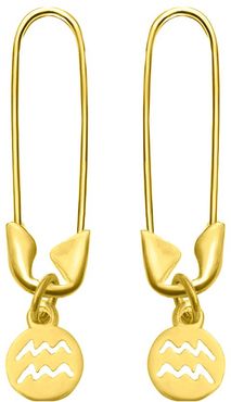 Adornia 14K Over Silver Zodiac Safety Pin Dangle Earrings