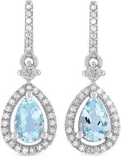 14K 0.92 ct. tw. Diamond & Aquamarine Earring