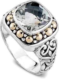 Samuel B. Jewelry 18K & Silver 3.00 ct. tw. Green Amethyst Filigree Ring
