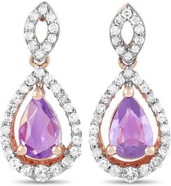 14K Rose Gold 1.25 ct. tw. Diamond & Sapphire Earrings