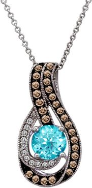 Le Vian? 14K 1.08 ct. tw. Diamond & Blue Topaz Pendant Necklace