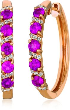 Le Vian? 14K Rose Gold 1.06 ct. tw. Diamond & Ruby Earrings