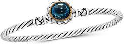 Effy Fine Jewelry Silver & 18K 3.60 ct. tw. Blue Topaz Bangle Bracelet