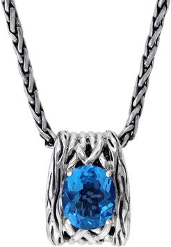 Effy Silver Blue Topaz Pendant Necklace