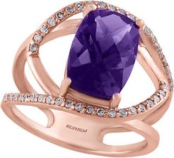Effy Fine Jewelry 14K Rose Gold 4.21 ct. tw. Diamond & Amethyst Ring
