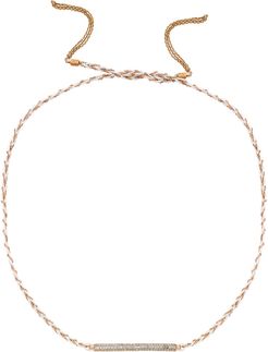 Amorium 18K Rose Gold Over Silver CZ Braided Choker Necklace