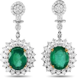 18K Two-Tone 15.68 ct. tw. Diamond & Emerald Earring