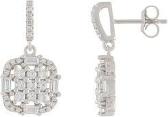 Silver CZ Cluster Earrings
