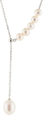 Splendid Pearls Rhodium Plated 8-8.5mm Pearl Necklace