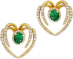 Diana M. Fine Jewelry 14k 1.10 ct. tw. Diamond & Emerald Ear Jackets