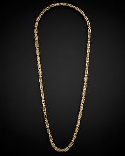 14K Italian Gold Men's Fancy Square Byzantine Necklace