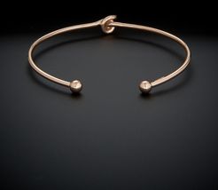 14K Italian Rose Gold Love Knot Cuff