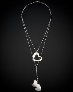 14K Italian Gold Hearts Lariat Amore Necklace