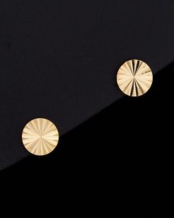 14K Italian Gold Diamond Disc Studs