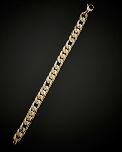 14K Italian Gold Two-Tone Fancy Curb Link Bracelet