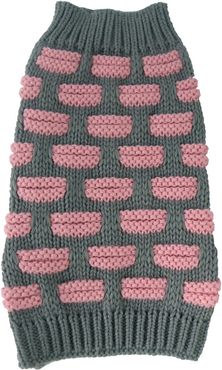 Pet Life Fashion Weaved Heavy Knit Designer Ribbed Turtle Neck Dog Sweater