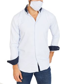 Blanc 2pc Button-Down Shirt & Mask Set