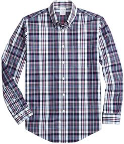 Brooks Brothers Regent Fit Slub Plaid Sport Shirt