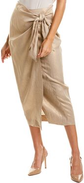 Donna Karan Linen Wrap Midi Skirt