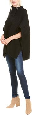 Forte Cashmere Zip Neck Cable Wool & Cashmere-Blend Poncho