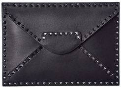 Valentino Untitled Noir Rockstud Leather Clutch