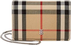 Burberry Jessie Vintage Check & Leather Card Case On Chain