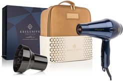 Exclusive Edition 1875 Watt Professional Hair Dryer with 3 piece Nozzle and Leather Tote Carrying Bag Salon Bundle