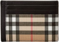 Burberry Chase Vintage Check E-Canvas & Leather Money Clip Card Case
