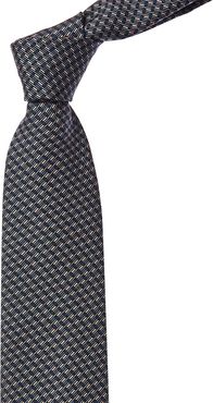 Brioni Green Geometric Silk Tie