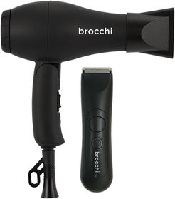 Brocchi Waterproof Body Hair Trimmer + Mini Travel Hair Dryer