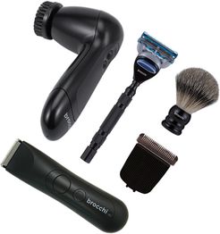 Brocchi Waterproof Trimmer + Facial Cleansing Brush + Smooth Shave Kit + 1 Blade