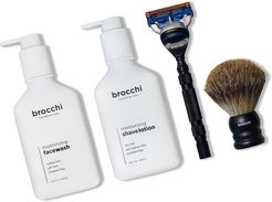 BROCCHI Smooth Shave Kit, Moisturizing Face Wash & Shave Lotion Bundle