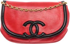 Chanel Red Lambskin Leather CC Single Flap Bag