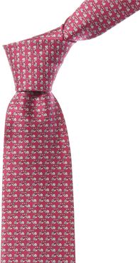 Salvatore Ferragamo Pink & Blue Snail Silk Tie