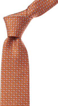 Salvatore Ferragamo Orange Snail Silk Tie