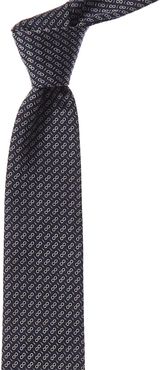 Salvatore Ferragamo Navy Mini Gancini Silk Tie