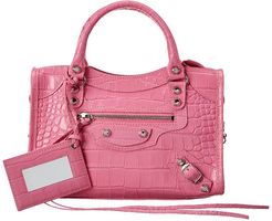 Balenciaga Classic City Mini Croc-Embossed Leather Shoulder Bag