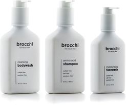 BROCCHI 3pc Wet Set: Face Wash, Shampoo, & Body Wash Bundle