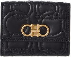 Salvatore Ferragamo Gancini Quilted Leather French Wallet