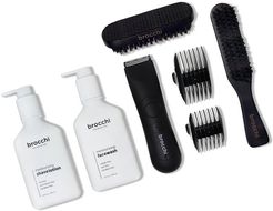 BROCCHI Waterproof USB Trimmer, 2 Brush Set, Moisturizing Face Wash & Shave Lotion Bundle