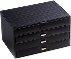 Black Leather 4 Level Jewelry Box