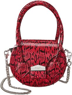 Salar Milano Mimi Snake-Embossed Leather Shoulder Bag