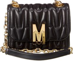 Moschino M quilted Leather Shoulder Bag