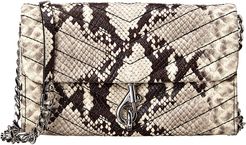 Rebecca Minkoff Edie Snake-Embossed Leather Wallet On Chain