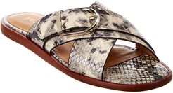 Joie Panther Snake-Embossed Leather Sandal