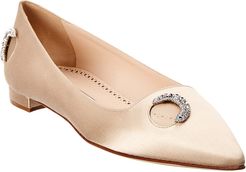 Manolo Blahnik Casati Satin Ballerina Flat