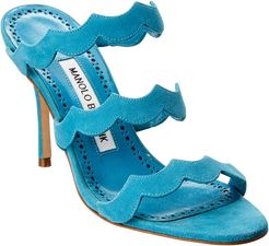 Manolo Blahnik Agravia 90 Suede Sandal