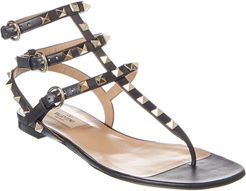 Valentino Rockstud Caged Leather Thong Sandal